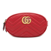 将图像加载到图库查看器中，GUCCI GG Marmont Crossbody Bag Red476434 Leather
