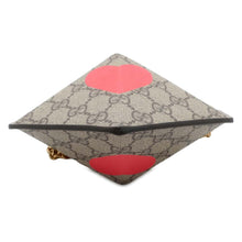 将图像加载到图库查看器中，GUCCI GG Supreme Heart LOVE ChainShoulder Red/Beige 678131 PVC Coated Canvas Size Small
