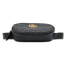 Load image into Gallery viewer, GUCCI GG Marmont belt bag Black 476434 Leather
