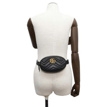 Load image into Gallery viewer, GUCCI GG Marmont belt bag Black 476434 Leather
