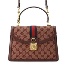 将图像加载到图库查看器中，GUCCI Offdia 2way Shoulder Bag Bordeaux651055 Canvas Leather
