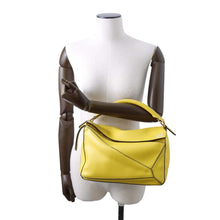 Load image into Gallery viewer, LOEWE Puzzle 2way Shoulder Bag Yellow Leather Size Medium
