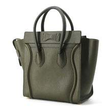 将图像加载到图库查看器中，CELINE Luggage Tote Bag Green189793AQL Leather Size micro
