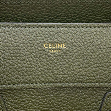 将图像加载到图库查看器中，CELINE Luggage Tote Bag Green189793AQL Leather Size micro
