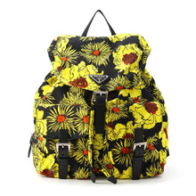 Load image into Gallery viewer, PRADA Backpack Yellow/Black 1BZ811 Nylon Saffiano Leather
