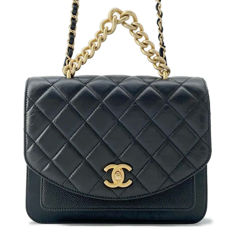 CHANEL Matelasse 2WAY ChainShoulder Bag Black AS0785 Leather Caviar Leather