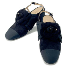 将图像加载到图库查看器中，CHANEL Camellia Pumps BlackG45307 suede Size 37
