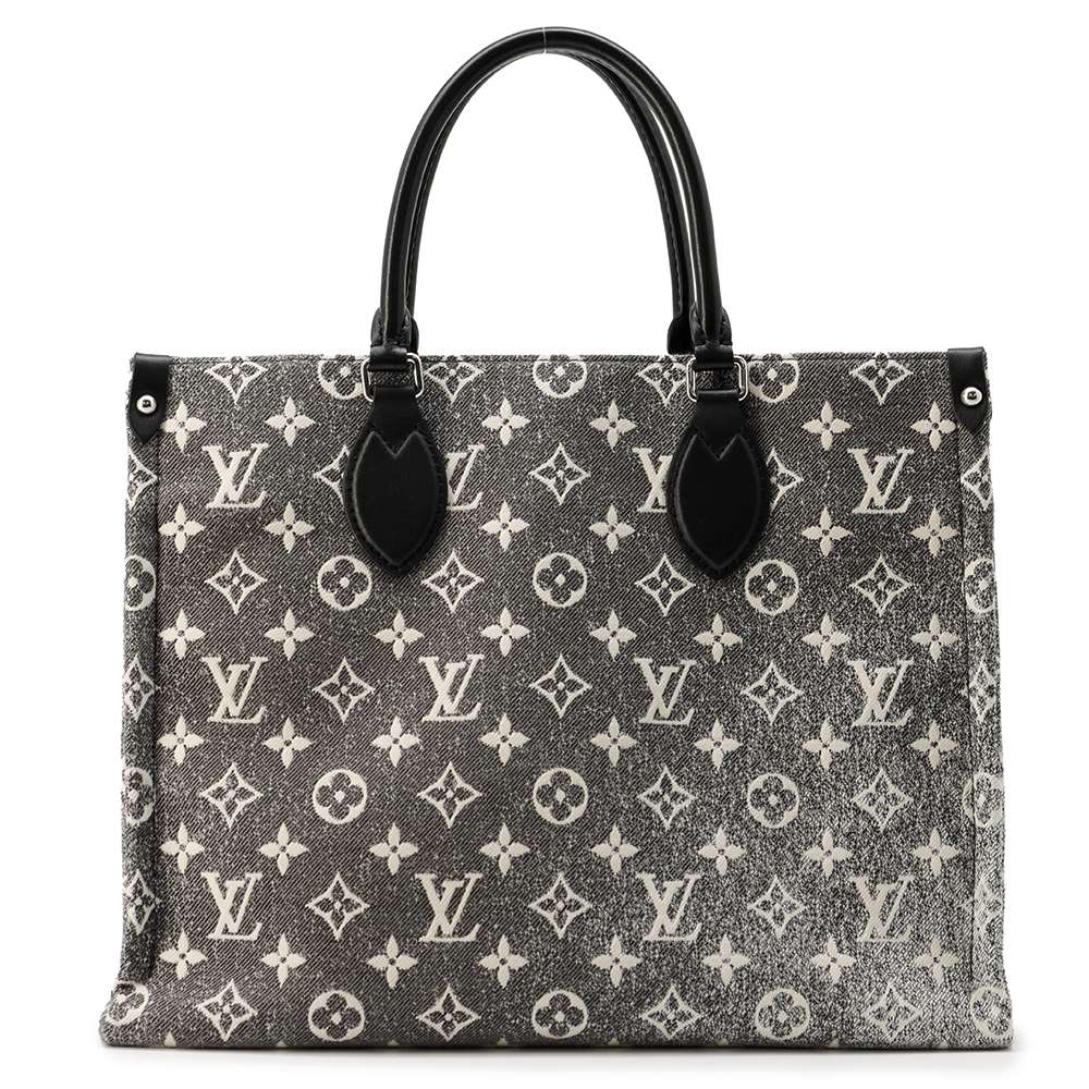 LOUIS VUITTON Onthego Noir/White M46448 Monogram・Jacquard Denim Size MM