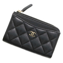 Load image into Gallery viewer, CHANEL Matelasse Classic Zip Card Coin Purse Black AP3179 Soft Caviar Leather
