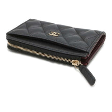 将图像加载到图库查看器中，CHANEL Matelasse Classic Zip Card Coin Purse Black AP3179 Soft Caviar Leather
