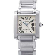 将图像加载到图库查看器中，CARTIER Tank Francaise LM H32.3mm×W28.2mm Stainless Steel Silver Dial W51002Q3
