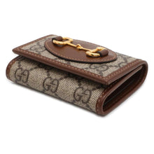 将图像加载到图库查看器中，GUCCI Horsebit 6 Key Case Beige/Brown 671785 GG Supreme Canvas
