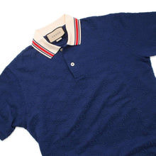 将图像加载到图库查看器中，GUCCI GG Stretch Cotton Polo Shirt Size XS Blue598956 Cotton93% Polyurethane7%
