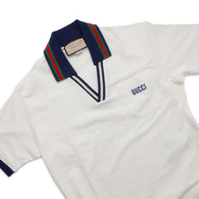 将图像加载到图库查看器中，GUCCI Cotton pique polo shirt Size XS White/Blue 737667 Cotton94% Polyurethane6%
