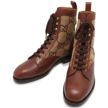 Load image into Gallery viewer, GUCCI Jumbo GG Canvas Boots Brown/Beige 680813 Canvas Leather Size 9
