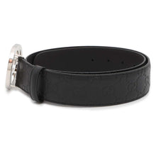 将图像加载到图库查看器中，GUCCI Signature Leather Belt Black 411924 Leather Size 90
