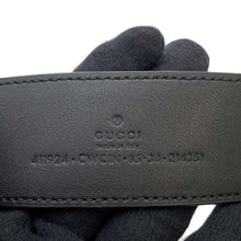 将图像加载到图库查看器中，GUCCI Signature Leather Belt Black 411924 Leather Size 90
