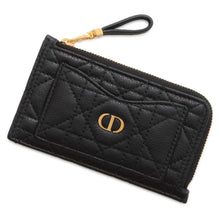 Load image into Gallery viewer, Dior Caro Zip Card Holder Black S5131UWHC_M900 Calf Leather
