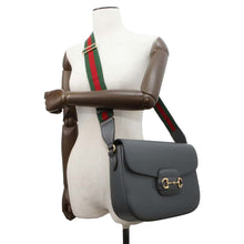 Load image into Gallery viewer, GUCCI Horsebit1955 Shoulder Bag Gray 700457 Leather
