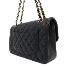 Load image into Gallery viewer, CHANEL Matelasse W flap WChainShoulder Bag Black A01113 Caviar Leather Size 23
