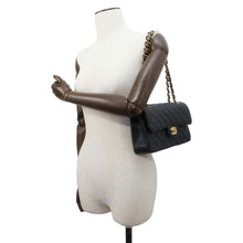 Load image into Gallery viewer, CHANEL Matelasse W flap WChainShoulder Bag Black A01113 Caviar Leather Size 23
