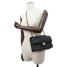 Load image into Gallery viewer, CHANEL Matelasse W flap WChainShoulder Bag Black A01113 Caviar Leather Size 23
