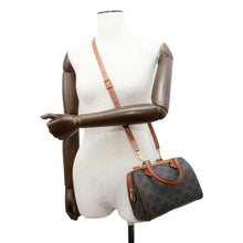 Load image into Gallery viewer, CELINE Triomphe 2WAY Travel Bag Tan 197582 PVC Coated Canvas Leather Size Small
