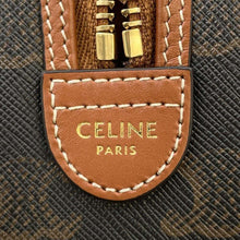 Load image into Gallery viewer, CELINE Triomphe 2WAY Travel Bag Tan 197582 PVC Coated Canvas Leather Size Small
