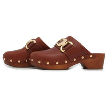 Load image into Gallery viewer, LOUIS VUITTON Cottage Line Mules Cognac1AC75A Calf Leather Wood Size 37
