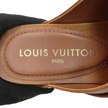 将图像加载到图库查看器中，LOUIS VUITTON Cottage Line Mules Cognac1AC75A Calf Leather Wood Size 37
