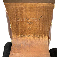 将图像加载到图库查看器中，LOUIS VUITTON Cottage Line Mules Cognac1AC75A Calf Leather Wood Size 37
