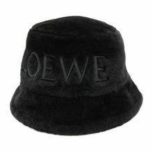 Load image into Gallery viewer, LOEWE logo bucket hat Size 57 Black K820HB1X70 Shearling
