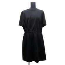 Load image into Gallery viewer, HERMES Sellier logo patch drawstring dress Size 38 Black Cotton51% Silk40% Nylon9%
