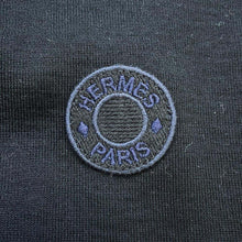 Load image into Gallery viewer, HERMES Sellier logo patch drawstring dress Size 38 Black Cotton51% Silk40% Nylon9%
