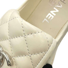 Load image into Gallery viewer, CHANEL CC Logo Matelasse Loafers White G36646 Lambskin Size 35C
