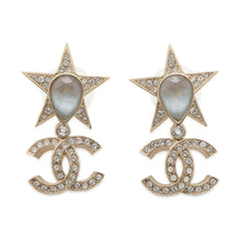 将图像加载到图库查看器中，CHANEL Star Mark Earrings Champagne Gold ABA381 Metal Rhinestone
