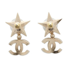 将图像加载到图库查看器中，CHANEL Star Mark Earrings Champagne Gold ABA381 Metal Rhinestone
