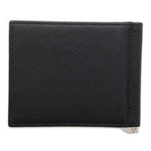 将图像加载到图库查看器中，PRADA Triangle Logo Wallet with Money Clip Black 2MN077 Saffiano LeatherLeather
