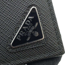 将图像加载到图库查看器中，PRADA Triangle Logo Wallet with Money Clip Black 2MN077 Saffiano LeatherLeather
