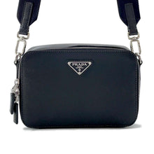 Load image into Gallery viewer, PRADA Triangle Logo Brique Shoulder Black 2VH070 Saffiano LeatherLeather
