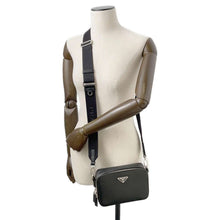 Load image into Gallery viewer, PRADA Triangle Logo Brique Shoulder Black 2VH070 Saffiano LeatherLeather
