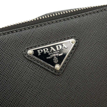 Load image into Gallery viewer, PRADA Triangle Logo Brique Shoulder Black 2VH070 Saffiano LeatherLeather
