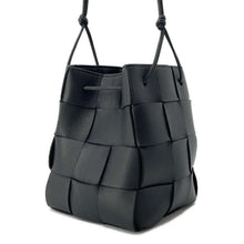 Load image into Gallery viewer, Bottega Veneta Maxi INTRECCIATO Drawstring Bag Shoulder Black 680218 Lambskin Size Small
