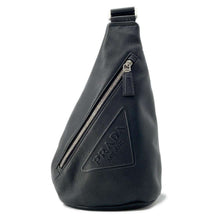 将图像加载到图库查看器中，PRADA Triangle Logo Cloth Crossbody Bag Black 2VZ098 Vittero Dino Leather
