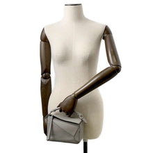 Load image into Gallery viewer, LOEWE Puzzle Shoulder Bag Light Gray A510U95X58 Soft Calf Leather Size Mini
