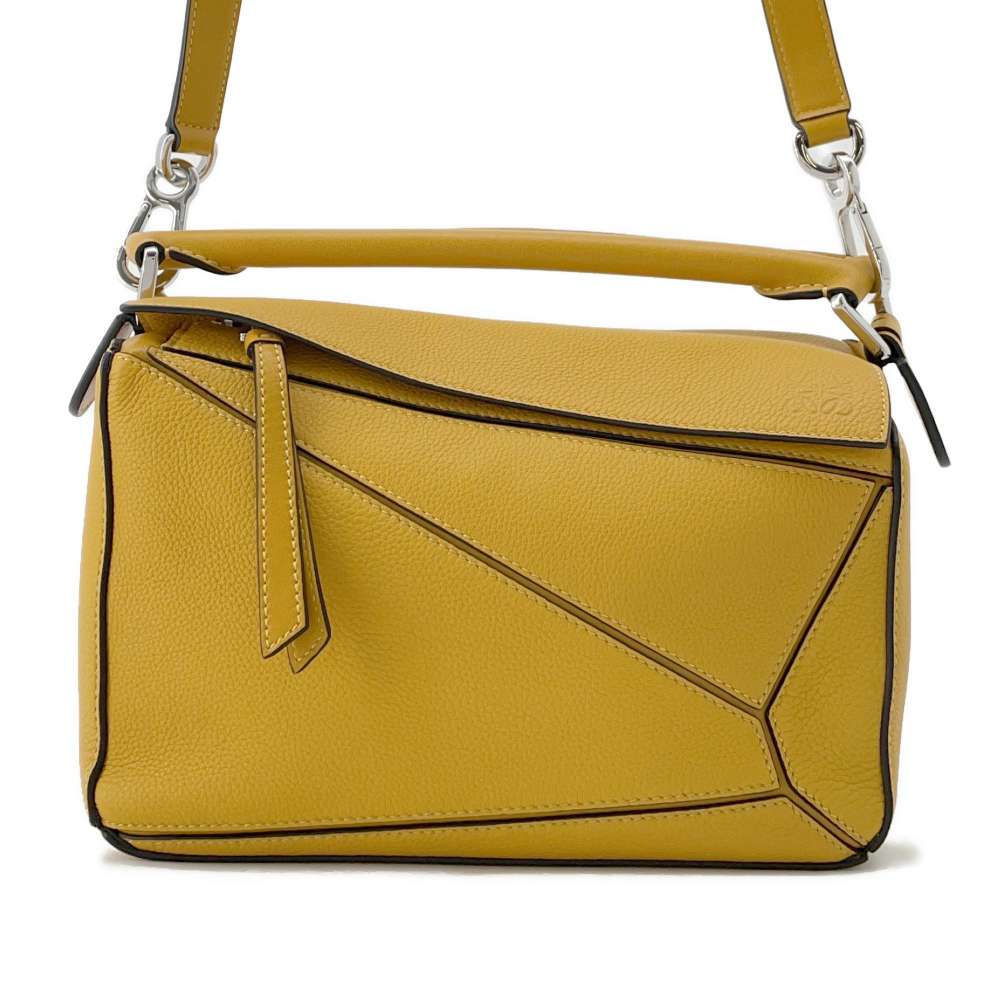 LOEWE Puzzle bag Yellow 322.12KS21 Leather Size Small