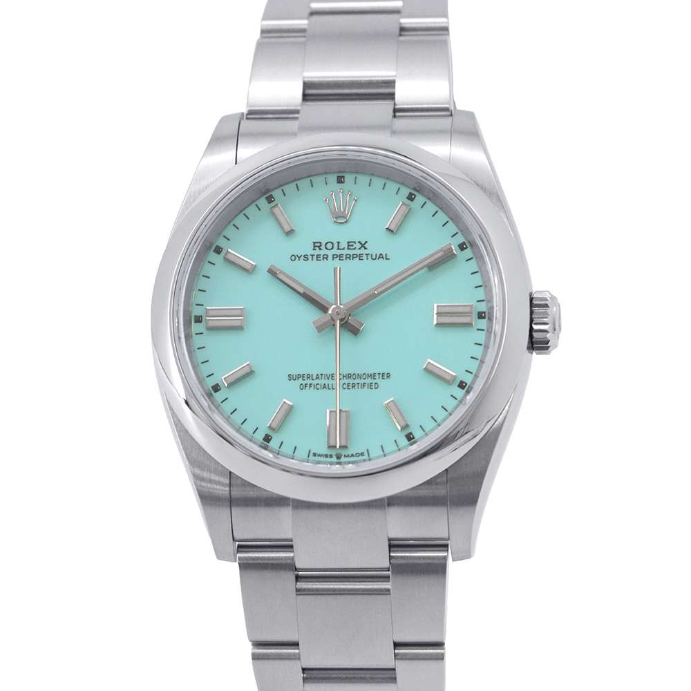 ROLEX Oyster Perpetual W36mm Stainless Steel Turquise Blue Dial 126000