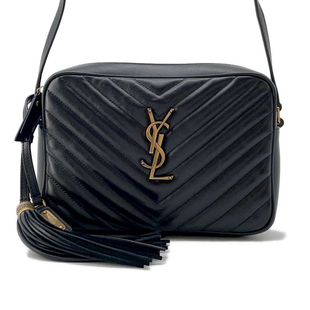 SAINT LAURENT PARIS Lu Camera Shoulder Bag Black 520534 Leather