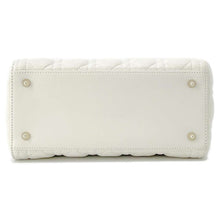 将图像加载到图库查看器中，Dior Lady Dior 2WAYHandbag White M0565ONGE Lambskin Size Medium
