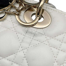 将图像加载到图库查看器中，Dior Lady Dior 2WAYHandbag White M0565ONGE Lambskin Size Medium
